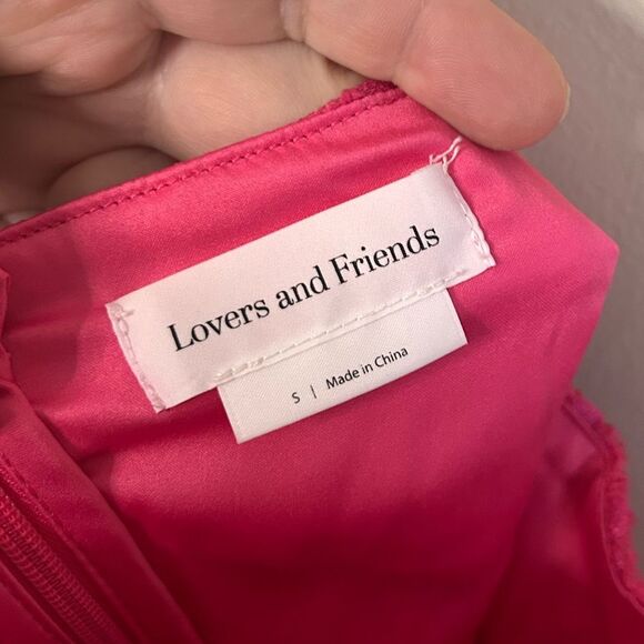 Lovers and Friends Jia Mini Dress in Electric Pink Floral Lace Size Small - Picture 7 of 11